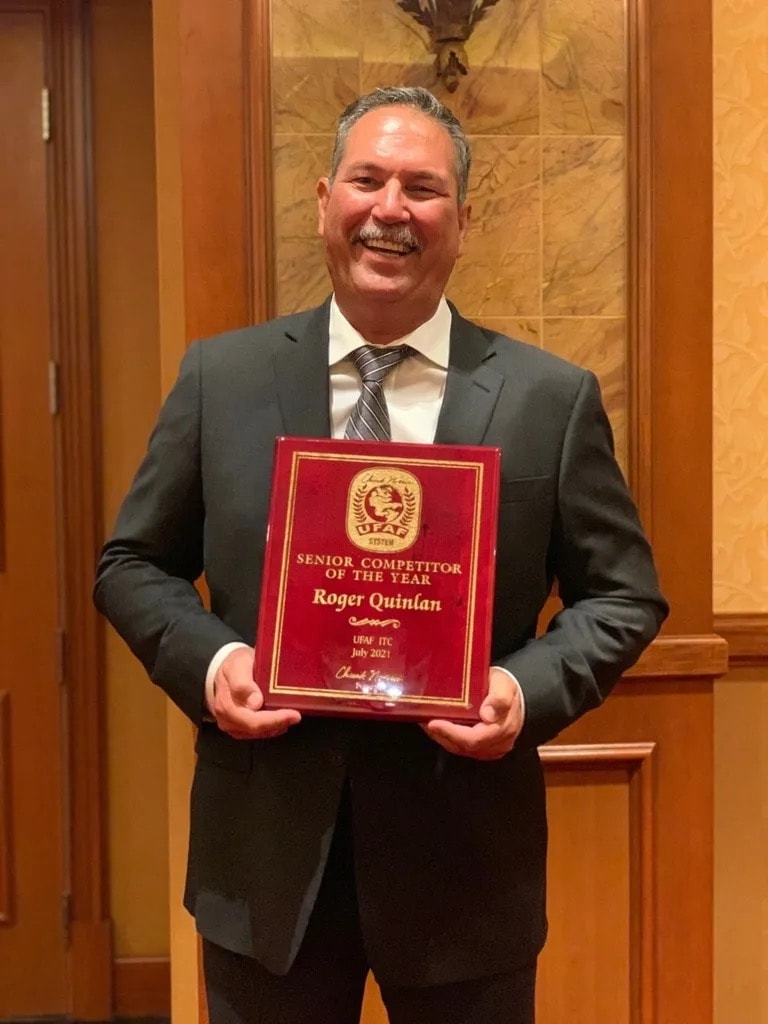 Roger Quinlan UFAF Senior Competitor of the Year award plaque